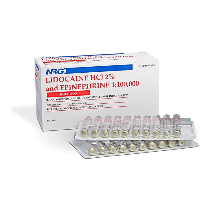 Lidocaine HCL 2% w/epi Injection 50/pk - Novocol - DENTAMED USA
