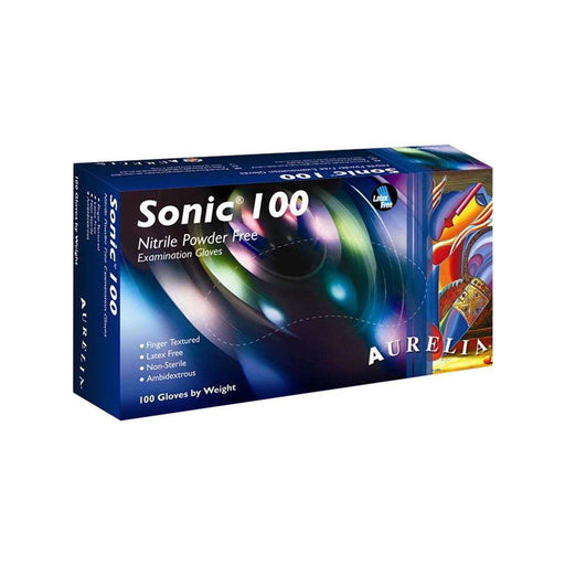 Dental Sonic 100 Nitrile Powder Free Gloves 100/bx 2.2mil- Aurelia 705-9377B5 - DENTAMED USA