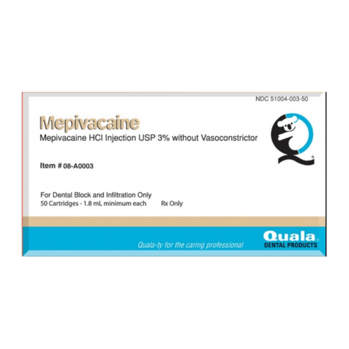 Mepivacaine HCL 3% Plain 50/bx - Quala 920-08-A0003 - DENTAMED USA