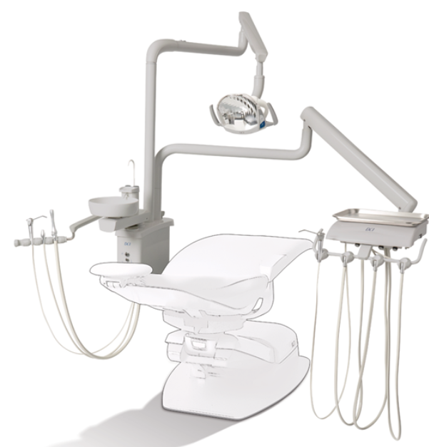 DCI Reliance Over the Patient Automatic Dental Unit with PMU w/Cuspidor Gray PN RO4150