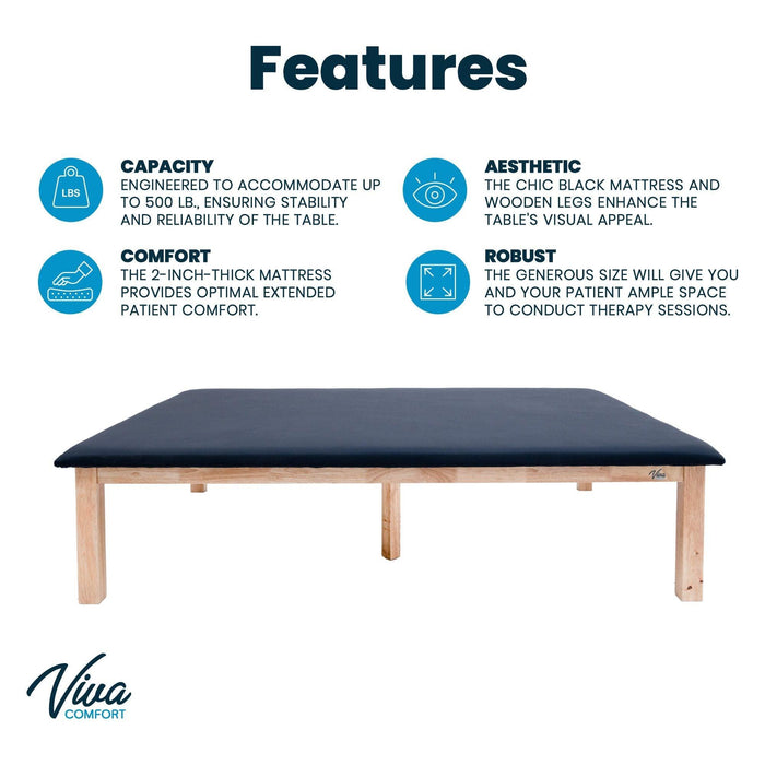 Viva Confort Regal-Line Upholstered Therapy Rehab Mat Table 996-05-blk - DENTAMED USA