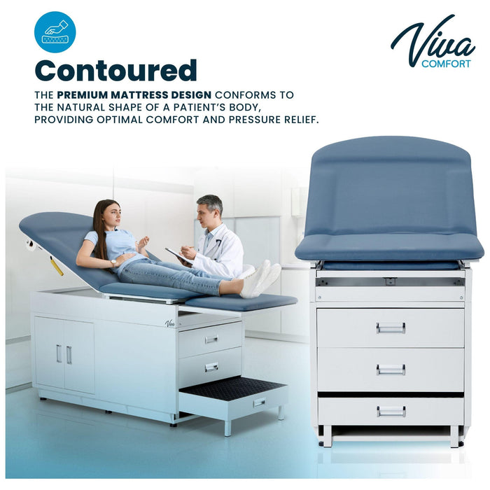 Viva Comfort Premium Comfort Grande Steel Exam Table ADI996-09-S2-BLK - DENTAMED USA