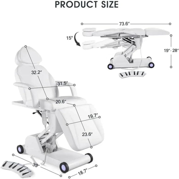 Facial Bed for Esthetician 110V Removable Massage Table Led Light Beauty 4 - DENTAMED USA