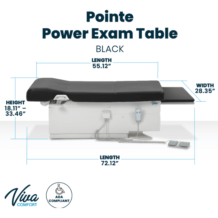 Viva Comfort Pointe Power Exam Table 996-10-Black/Blue - DENTAMED USA