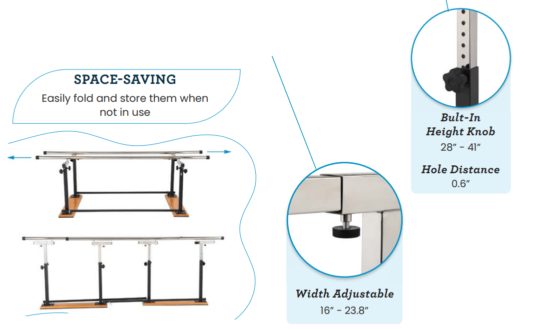 Viva Comford Folding Parallel Bars 905-01 - DENTAMED USA