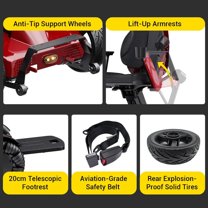 Easwe® L10 – Luxury Electric Wheelchair with Adjustable Seat Height