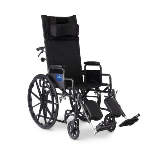 Medline Guardian Reclining Wheelchair DL Arm 18in Seat 1Ct