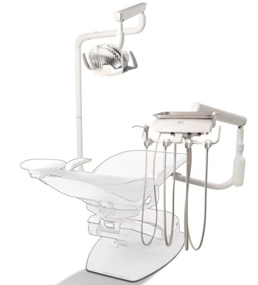 DCI Reliance Swing Mount Pole w/Auto Dental Unit & Light Pole Gray PN RS4050