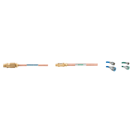 Belmed Risers with Check Valves and DISS X Quick Connect Coupler Hoses - DENTAMED USA